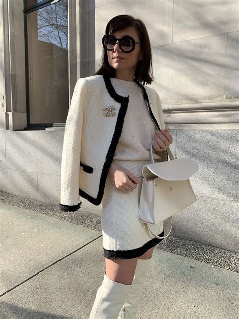 chanel jacket outfit ideas|Chanel like jacket.